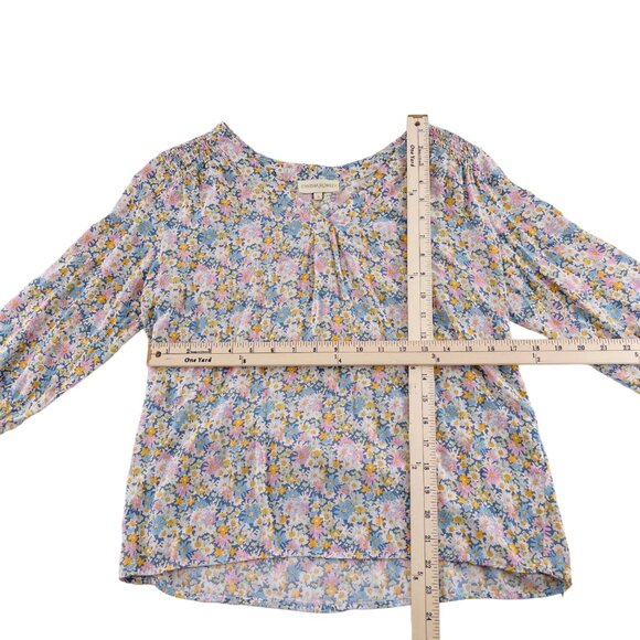 Cynthia Rowley Floral Print Blouse Size Small 3/4 Sleeve 100% Rayon Cottage - Picture 4 of 5